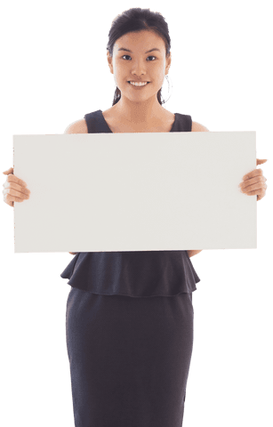 transparent businesswoman holding blank sign board - Download Free Stock Videos Pikwizard.com