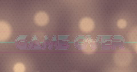 Retro Game Over Screen with Pink Light Spots Abstract