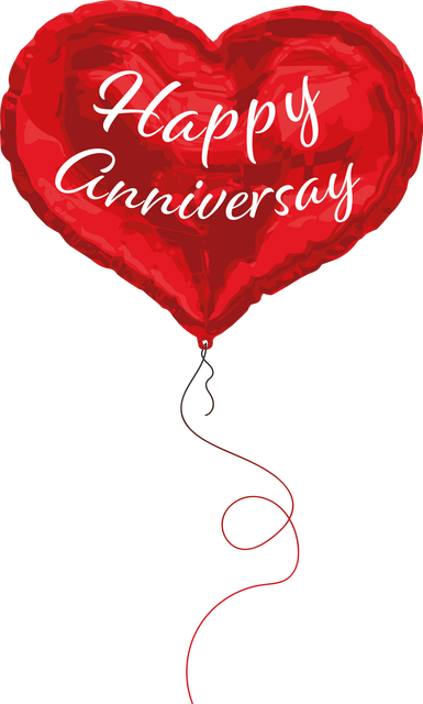 Happy Anniversary Red Heart Balloon on Transparent Background - Download Free Stock Videos Pikwizard.com