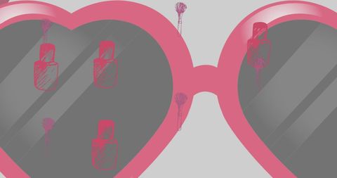 Heart Sunglasses with Nail Polish Graphic Design - Download Free Stock Images Pikwizard.com