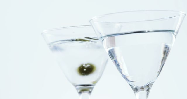Close-up of Martini Glasses with Olive - Download Free Stock Images Pikwizard.com