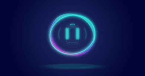 Digital Battery Icon with Processing Circle on Navy Blue Background - Download Free Stock Images Pikwizard.com