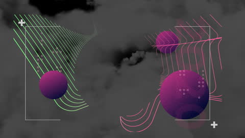 Abstract Digital Animation with Cloud Background