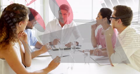 Diverse Business Team in Innovative Meeting with Digital Interface