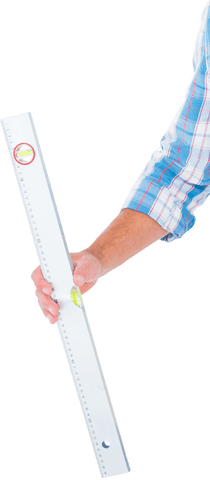 transparent hand holding white ruler with bubble level - Download Free Stock Videos Pikwizard.com