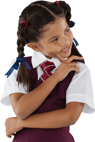 cheerful biracial schoolgirl in uniform on transparent background - Download Free Stock Videos Pikwizard.com