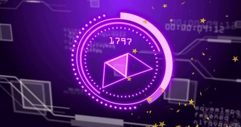 Futuristic Prism HUD with Numeric Display and Digital Code Overlay