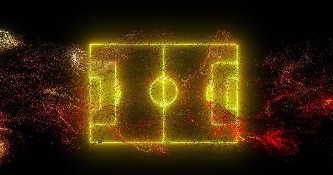 Neon Soccer Field and Digital Red Waves Illustrate Futuristic Sports Technology - Download Free Stock Images Pikwizard.com