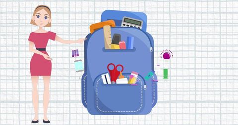 Teacher Explaining Large Backpack Concept for National Mentoring Month