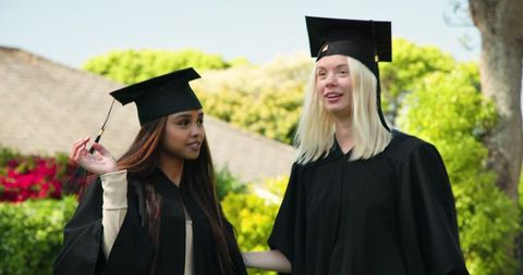 Joyful Friends Celebrating Graduation Together