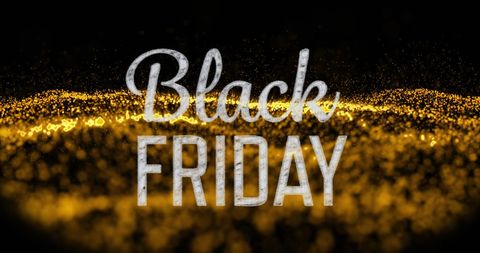 Black Friday Glittering Celebration on Dark Background