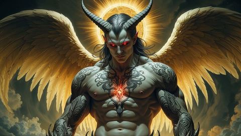 Majestic Celestial Warrior with Golden Wings