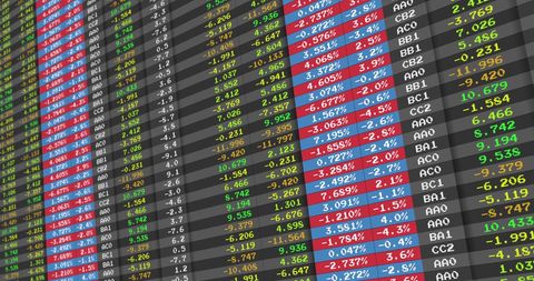 Stock Market Display with Changing Numbers