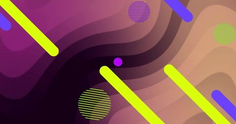 Vibrant Abstract Shapes on Wavy Gradient Background