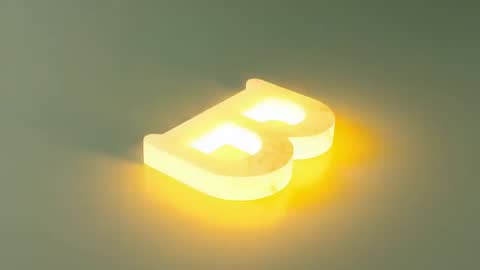 Elegant Marble Letter B with Ambient Lighting Effect