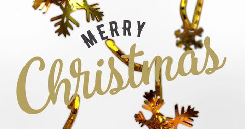 Festive Merry Christmas Greeting Design with Snowflakes