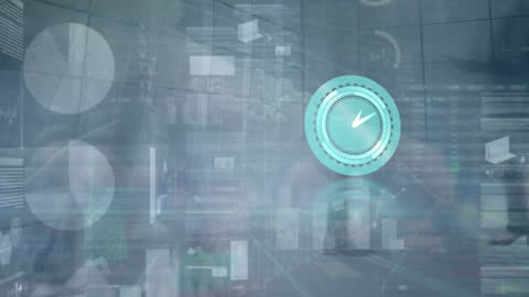 Dynamic depiction of speeding clock over digital financial data