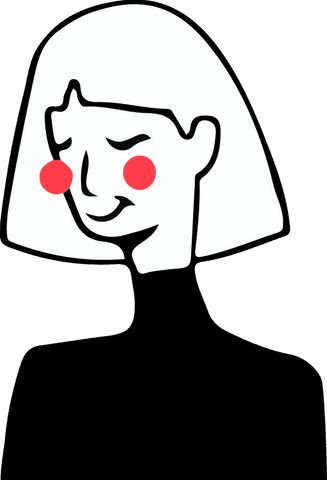 Minimalist Woman Portrait with Bob Haircut on Transparent Background