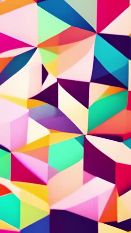 Vertical Abstract Geometric Loop Video Shifting Hues Warping Shapes Resetting Grid