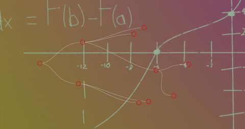 Connecting Points and Math Equations on Colorful Background - Download Free Stock Images Pikwizard.com