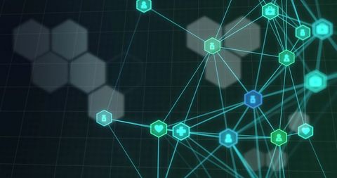 abstract digital network with health and security icons - Download Free Stock Images Pikwizard.com