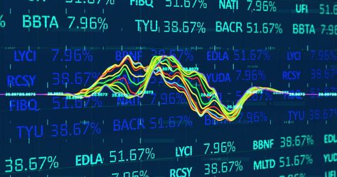 Financial Data Display with Dynamic Chart on Blue Background - Download Free Stock Images Pikwizard.com