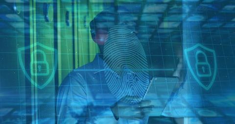 Digital Security Overlay on Data Center Worker Using Tablet