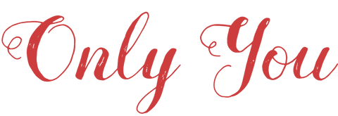 Romantic valentine script text 'only you' on transparent background