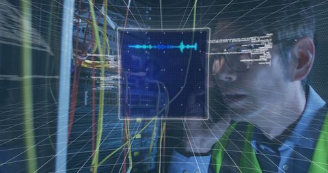 IT Engineer Analyzing Server Performance with Digital Interface - Download Free Stock Images Pikwizard.com