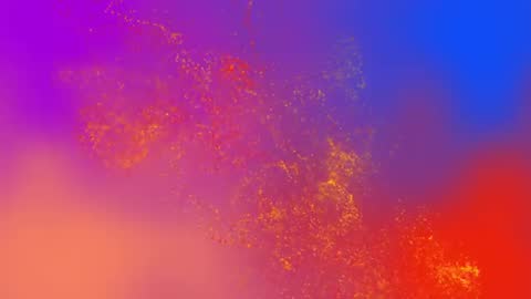 Glowing Sphere Burst into ethereal Golden Mist Over Vibrant Gradient