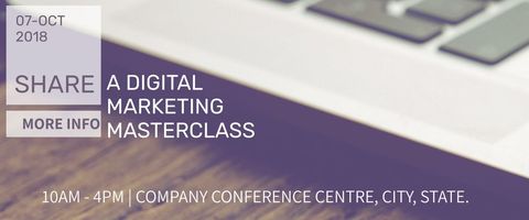 Sleek Digital Marketing Masterclass Promotional Banner - Download Free Stock Templates Pikwizard.com