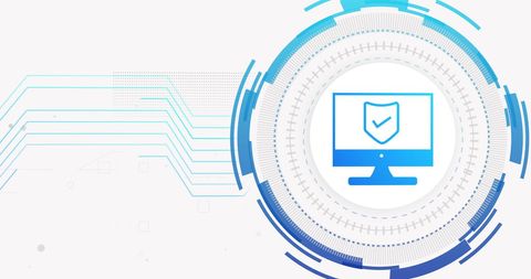 Cyber Security Technology Network with Computer Shield Icon - Download Free Stock Images Pikwizard.com