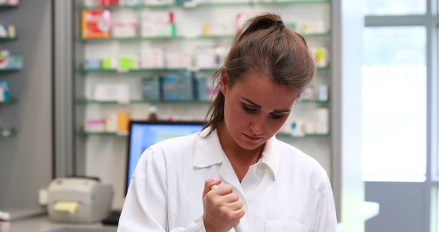 Focused Pharmacist Working in Pharmacy Store - Download Free Stock Images Pikwizard.com