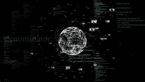 Digital Globe with Data Overlay Symbolizing Global Connectivity