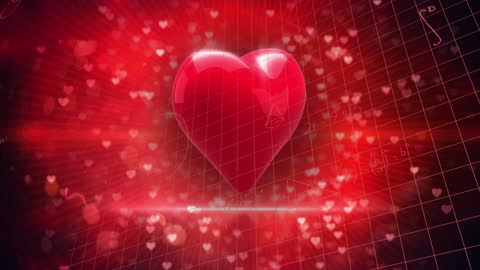 Glowing Heart Amidst Mathematical Equations