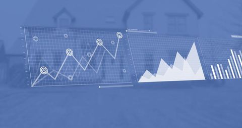 Data Analytics with Virtual Interface on Blue Background - Download Free Stock Images Pikwizard.com