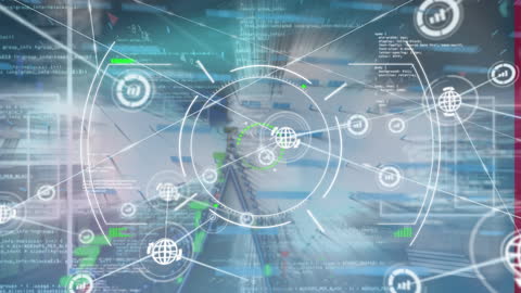 Futuristic Network Data Scanning and Processing Animation