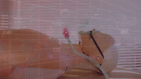 Medical Dummy with Digital Data Overlay in Futuristic Study