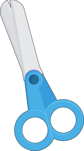 3d safety scissors with blue grip on transparent background - Download Free Stock Videos Pikwizard.com