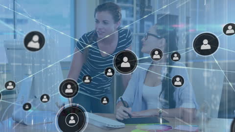 Diverse Professionals in Digital Networking Environment