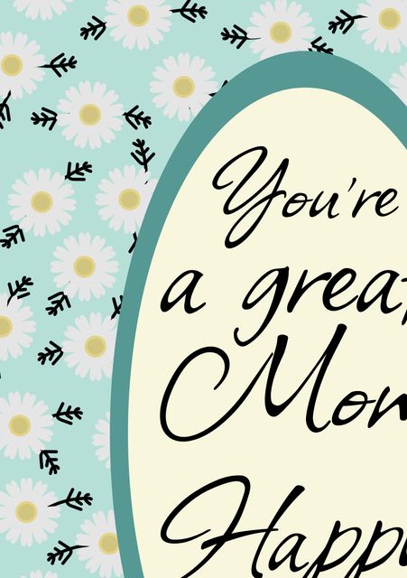 This floral greeting card template is adorned with white daisies on a soft blue background, complemented by a cheerful message. Ideal for personalizing and sending Mother's Day greetings, birthday wishes, or thank you notes, it adds a touch of brightness and warmth to your sentiments.