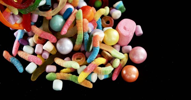 Colorful Assorted Candies Isolated on Black Background - Download Free Stock Images Pikwizard.com