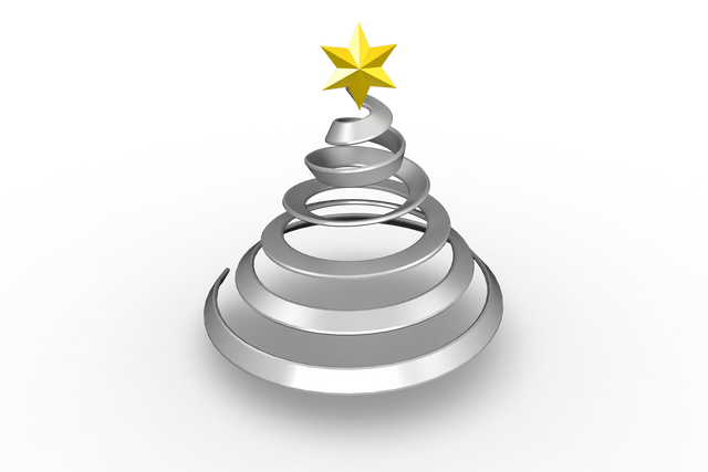 Transparent Spiral Christmas Tree with Star Topper on Transparent Background - Download Free Stock Videos Pikwizard.com