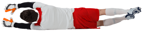 transparent action shot of goalkeeper in red and white making a diving save - Download Free Stock Videos Pikwizard.com