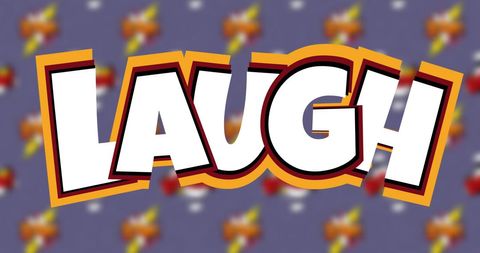 Comic-Style 'Laugh' Text with Playful Background
