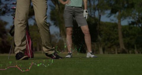 Couple Standing on Golf Course Reveals Trend Concept Overlay