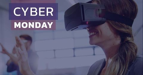 Cyber Monday VR Shopping Experience With Virtual Reality Headset - Download Free Stock Images Pikwizard.com
