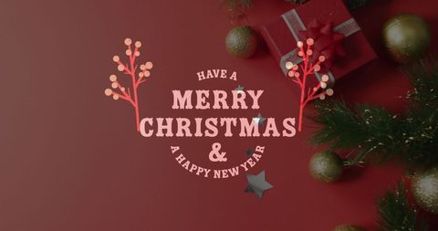 Festive Holiday Wishes with Red Background and Gift
