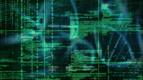 Digital DNA Analyzing with Futuristic Data Overlays