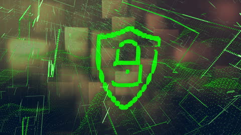 Futuristic Digital Shield with Cybersecurity Concept